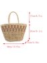 Two Tone Straw Bag With Zipper