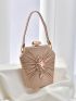 Mini Box Bag Glamorous Rhinestone Decor Chain Glitter For Party