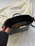 Small Bucket Bag Metal Decor Brown Minimalist For Work