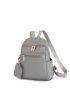 Zip Front Classic Backpack With Coin Purse For Daily Life