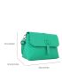 Chevron Square Bag Buckle Decor Neon Green PU Fashion