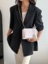 Mini Square Bag Crocodile Embossed PU Flap With Bag Charm For Daily Life