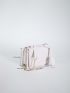 Mini Square Bag Crocodile Embossed PU Flap With Bag Charm For Daily Life