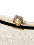 Small Box Bag Pearl & Rhinestone Decor Plastic