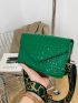 Small Flap Square Bag Geometric Embossed PU