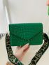 Small Flap Square Bag Geometric Embossed PU