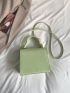 Mini Square Bag Crocodile Embossed Top Handle Letter Print