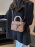Mini Square Bag Crocodile Embossed Double Handle