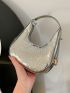 Mini Hobo Bag Snakeskin Embossed PU Metallic Funky