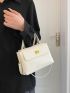 Minimalist Square Bag Twist Lock Flap Elegant