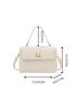 Minimalist Square Bag Twist Lock Flap Elegant