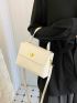 Minimalist Square Bag Twist Lock Flap Elegant