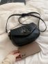 Minimalist Square Bag Small Flap Black