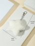 Fluffy Star Design Bag Charm White Keychain