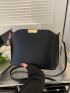 Small Bucket Bag Metal Decor Brown Minimalist For Work