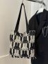 Small Shopper Bag Colorblock Cartoon Rabbit Pattern For Shopping