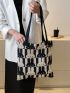 Small Shopper Bag Colorblock Cartoon Rabbit Pattern For Shopping