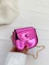 Mini Saddle Bag Metallic Funky Chain Strap