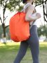 Orange Shoulder Tote Bag Large Capacity Foldable For Travel