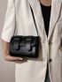 Mini Messenger Bag Buckle Decor PU Flap For Daily Life