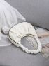 Contrast Piping Ruched Bag PU For Daily Life