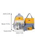 4pcs Bag Set Classic Backpack Shoulder Clutch Bucket Bag Bear Decor With Bag Charm Preppy For School