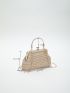 Kiss Lock Straw Bag Chain Vacation