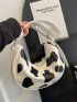 Cow Pattern Hobo Bag PU For Daily Life