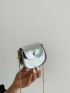Mini Saddle Bag Metallic PU Funky For Daily Life