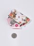 Floral Pattern Coin Purse Kiss Lock Polyester For Daily Life