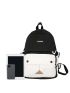 Letter Patch Detail Casual Daypack Release Buckle Decor Preppy For School