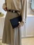 Stitch Detail Envelope Bag Black For Daily Life