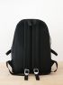 5pcs Classic Backpack Shoulder Crossbody Bucket Bag Pencil Case Release Buckle Decor Preppy For School Set