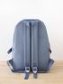 5pcs Classic Backpack Shoulder Crossbody Bucket Bag Pencil Case Release Buckle Decor Preppy For School Set