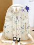 Printed Letter Pattern Hanger Large Capacity Backpack