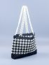 Two Tone Shoulder Bag Beaded For Daily Life