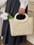 Top Ring Straw Bag Vacation For Summer