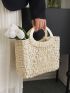Top Ring Straw Bag Vacation For Summer