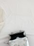 Mini Messenger Bag Buckle Decor Metallic Funky PU For Daily Life