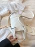 Mini Bucket Bag Litchi Embossed Double Handle Chain Decor With Purse PU Fashionable For Daily Life