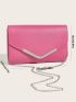 Neon Pink Chain Flap Square Bag