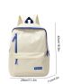 Letter Embroidered Classic Backpack Preppy For School