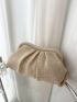 Minimalist Straw Bag Ruched Design for Vacation