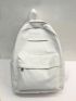 Minimalist Fashion Backpack White With Adjustable Strap