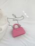 Mini Square Bag Funky Metallic Chain Flap PU