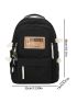 Letter Print Design Functional Backpack With Adjustable Strap