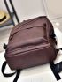 Minimalist Brown Functional Backpack With Adjustable Strap