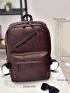 Minimalist Brown Functional Backpack With Adjustable Strap