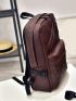 Minimalist Brown Functional Backpack With Adjustable Strap