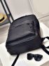 Solid Color Functional Backpack With Adjustable Strap